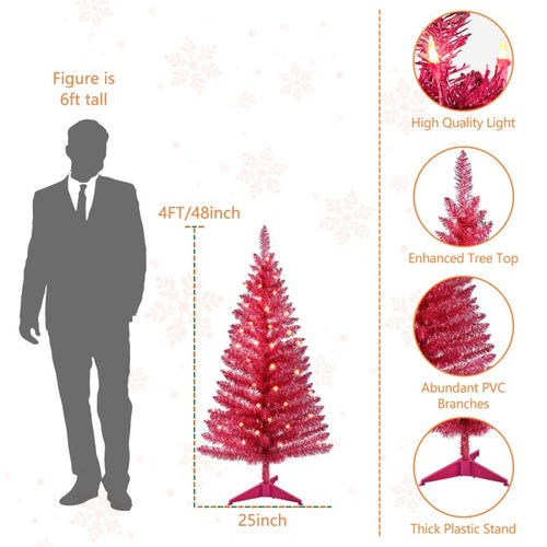 4ft Red Christmas Tree, Christmas Decorations