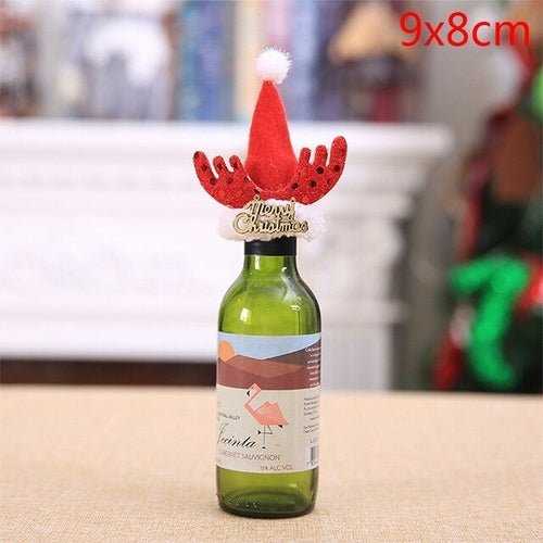 Christmas Wine Bottle Decor Set Santa Claus