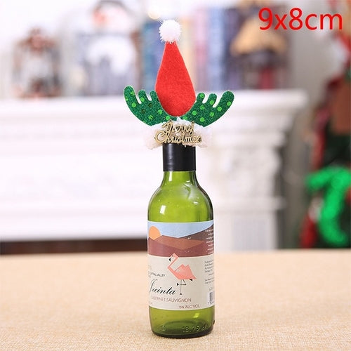 Christmas Wine Bottle Decor Set Santa Claus