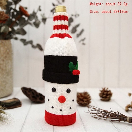 Christmas Wine Bottle Decor Set Santa Claus