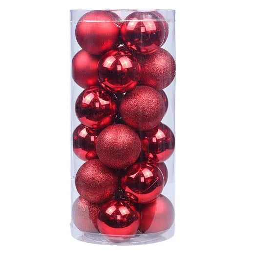 Christmas Balls Ornaments 24Pc Green Colorful Shatterproof Christmas Tree Decoration 30-60MM Hanging Ball for Xmas Party Wedding