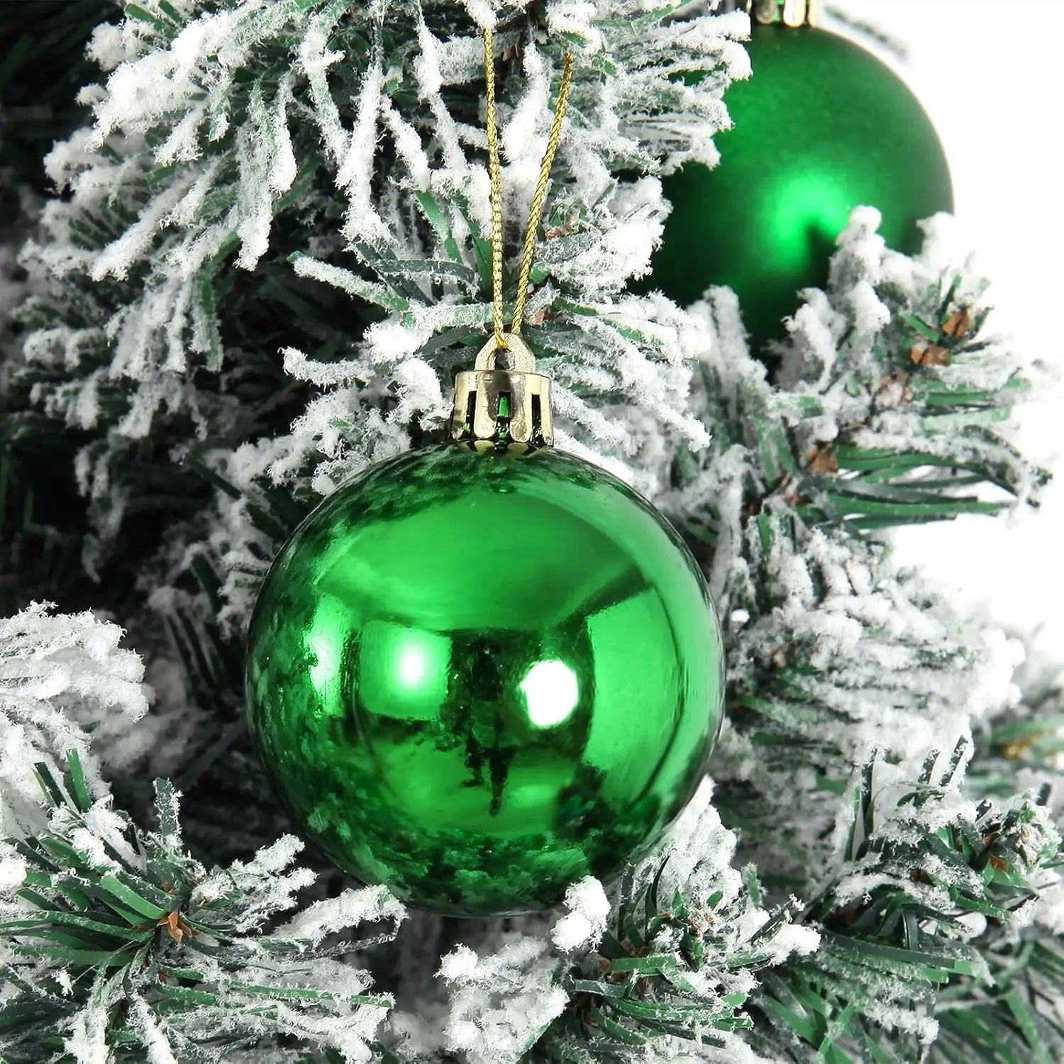 Christmas Balls Ornaments 24Pc Green Colorful Shatterproof Christmas Tree Decoration 30-60MM Hanging Ball for Xmas Party Wedding