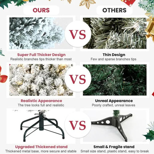 5ft Pre-lit Flocked Artificial Christmas Tree Environmentally Friendly