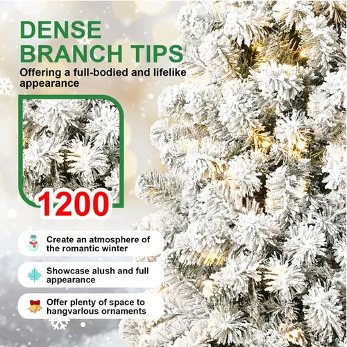 5ft Pre-lit Flocked Artificial Christmas Tree Environmentally Friendly