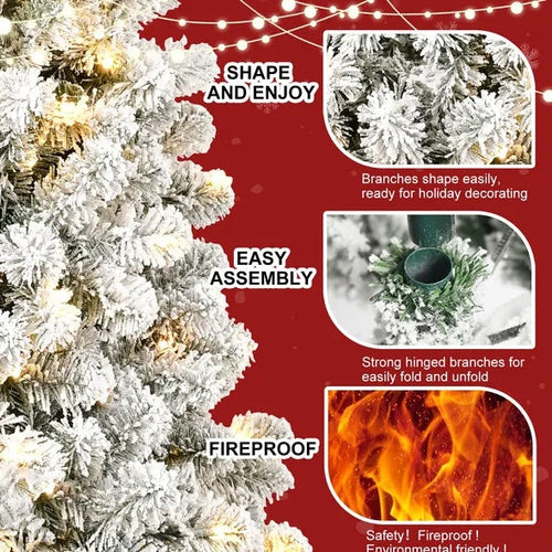 5ft Pre-lit Flocked Artificial Christmas Tree Environmentally Friendly