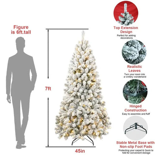 5ft Pre-lit Flocked Artificial Christmas Tree Environmentally Friendly