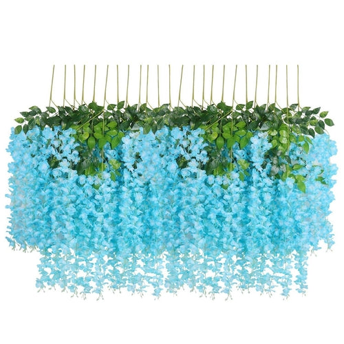 Artificial Wisteria Vine Garland Blue